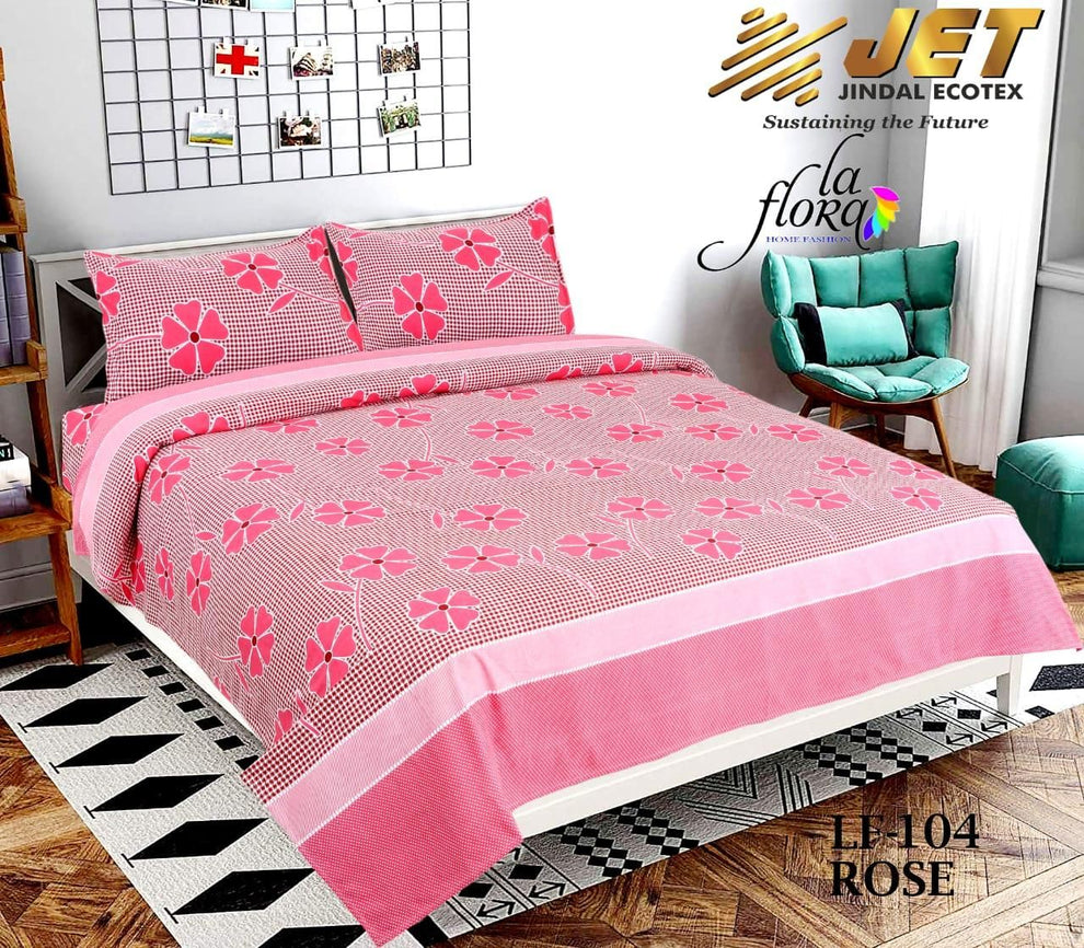 1 Double Bedsheet with 2 Pillow Covers