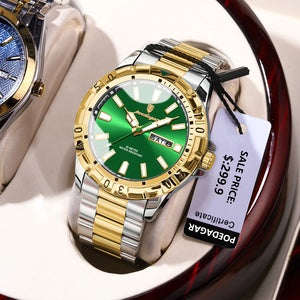 POEDAGAR Luxury Quartz Man Watch Waterproof Luminous Date Week Men Watch Military Stainless Steel Men's Watches Sport Male Clock