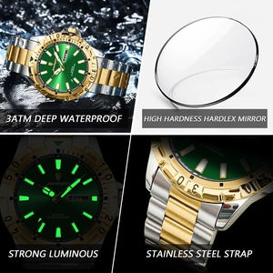 POEDAGAR Luxury Quartz Man Watch Waterproof Luminous Date Week Men Watch Military Stainless Steel Men's Watches Sport Male Clock