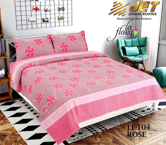 1 Double Bedsheet with 2 Pillow Covers