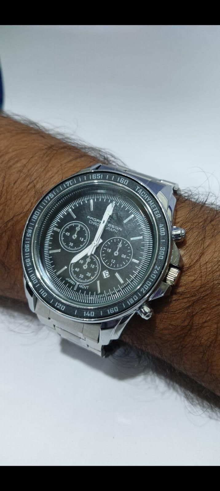BD Men Silver Stainless Steel Strap Watch 