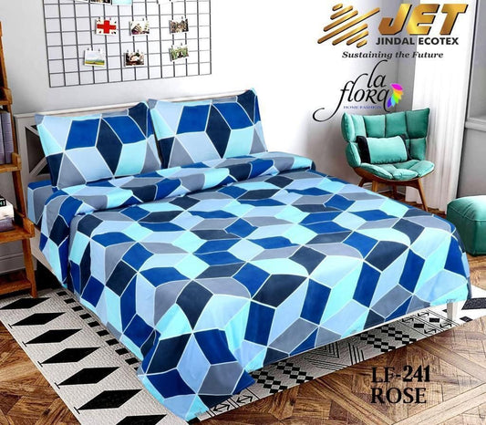 1 Double Bedsheet with 2 Pillow Covers